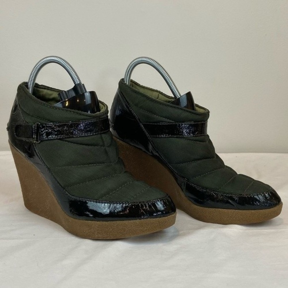 Libby. Edelman Wedge Booties Hunter Greene Women’s Size 8.5
